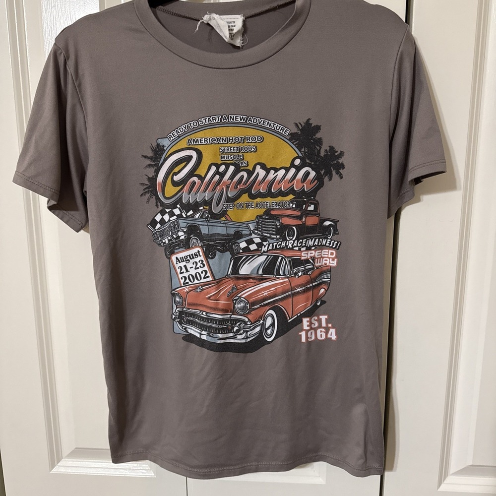 Women's French Pastry California Speedway Brown T Shirt Sz XS